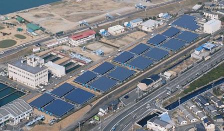 西之浦浄水場の太陽光発電所