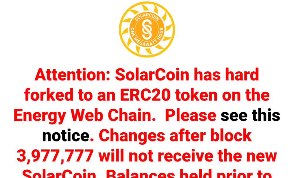 SolarCoinがハードフォーク、Energy Webブロックチェーン上のERC20トークンに移行